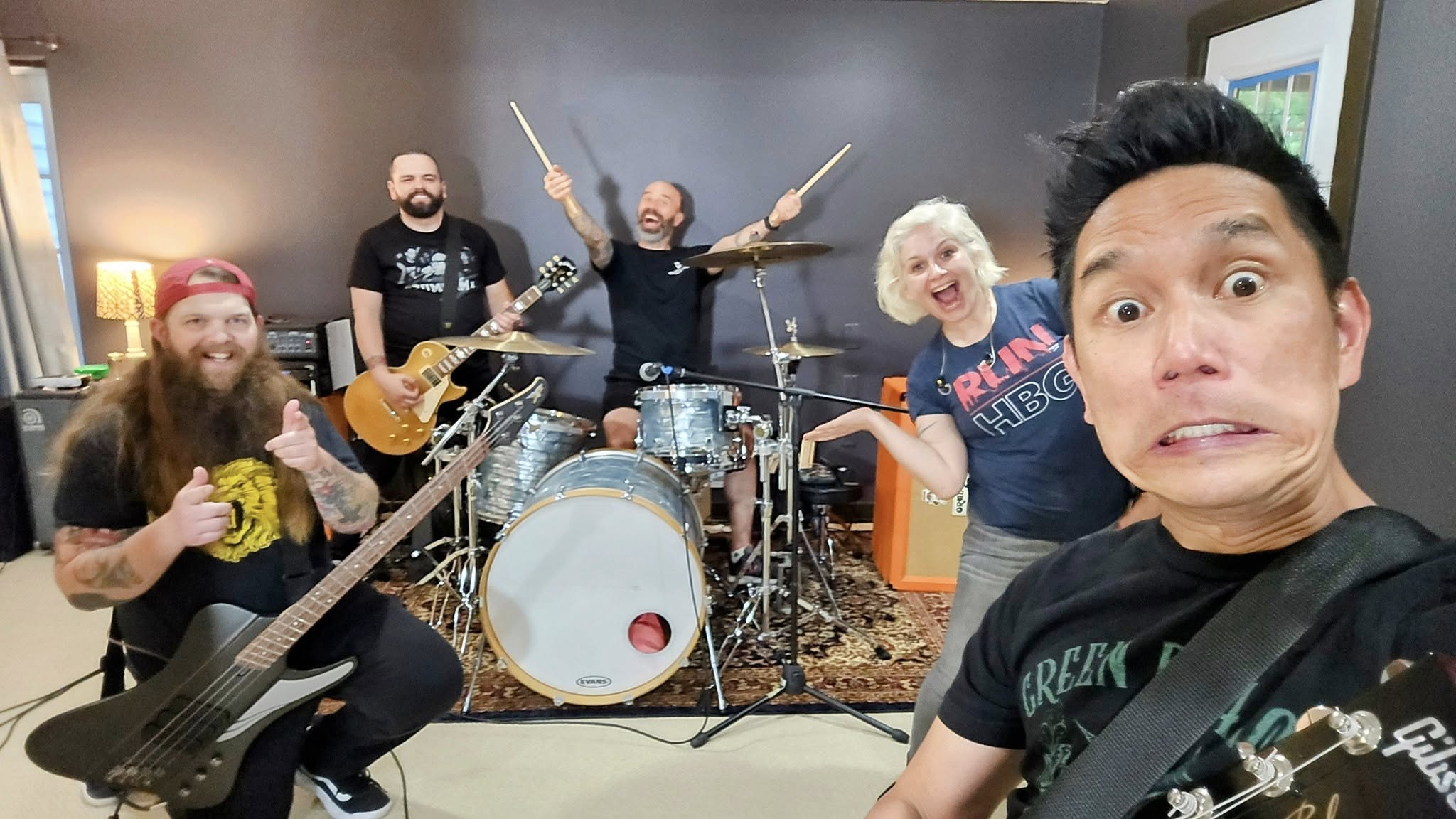 Behind the scenes with the band